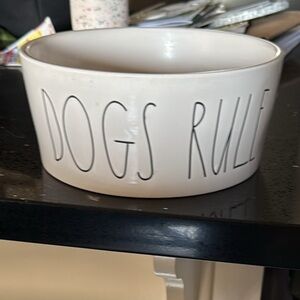 Rae Dunn Large White Ceramic Dog Bowl